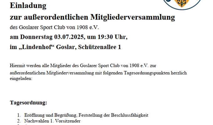 Der Vorstand lädt alle Mitglieder ein