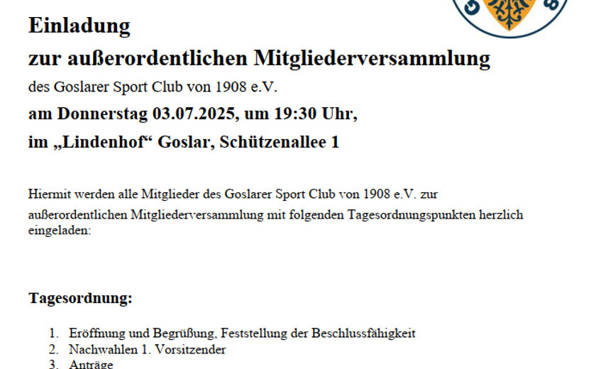 Der Vorstand lädt alle Mitglieder ein