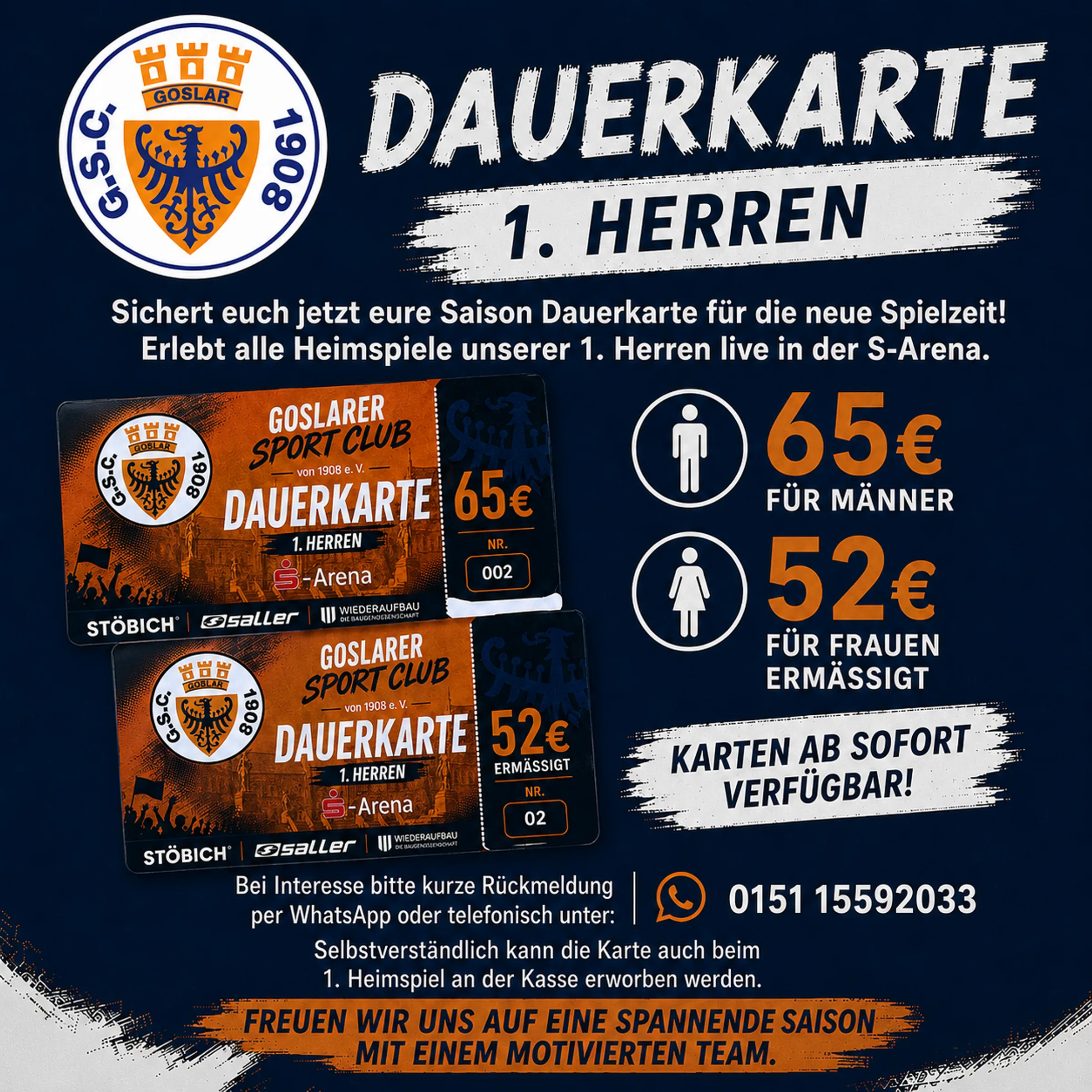 Hol Dir die Dauerkarte - nutze den Preisvorteil !
